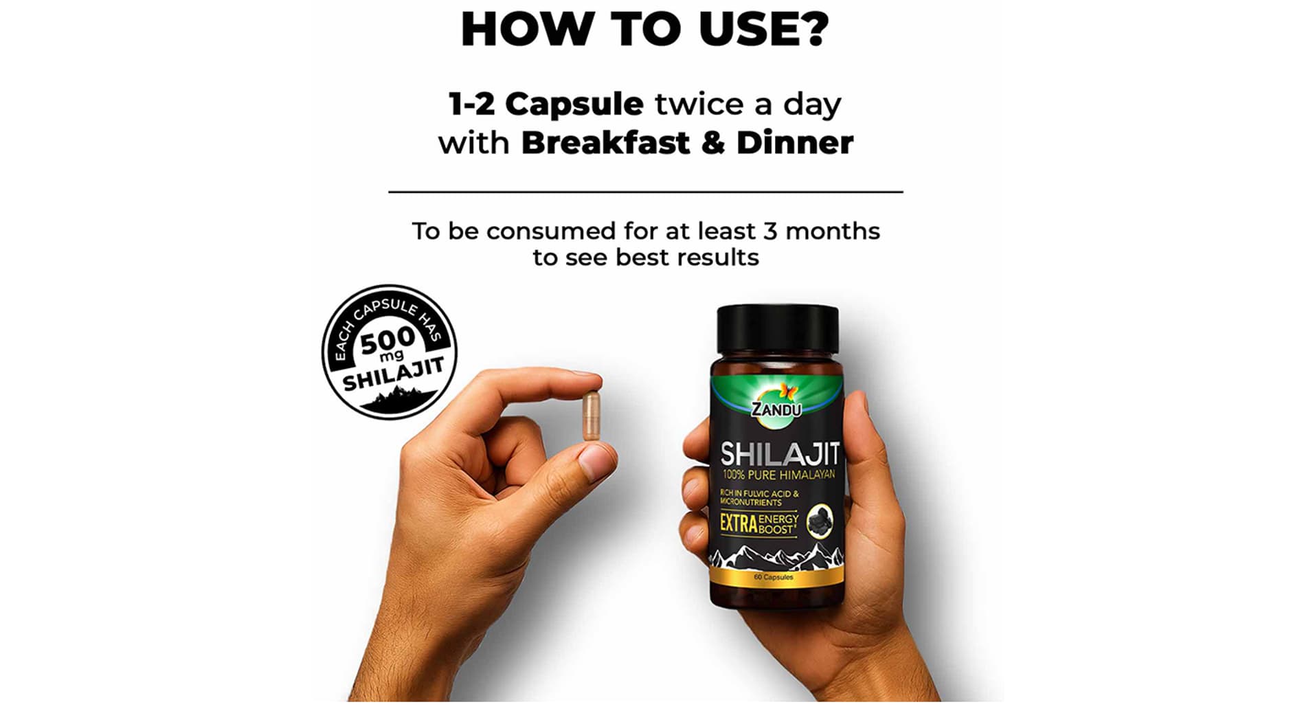 Zandu 100% Pure Himalayan Shilajit Caps