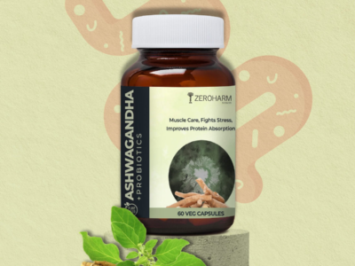Zeroharm Ashwagandha Probiotic Capsules pack front view