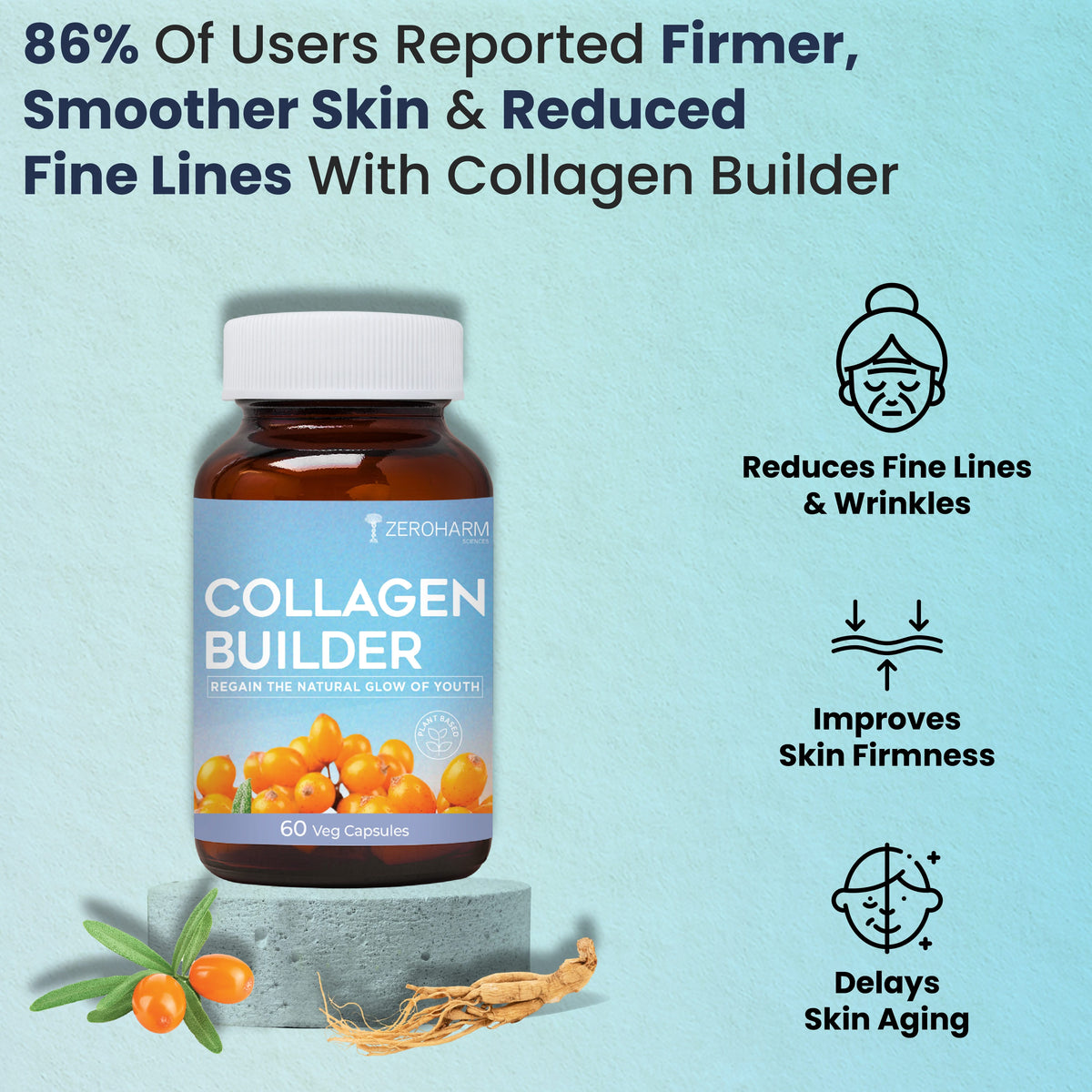 Zeroharm Collagen Builder Capsules pack side view