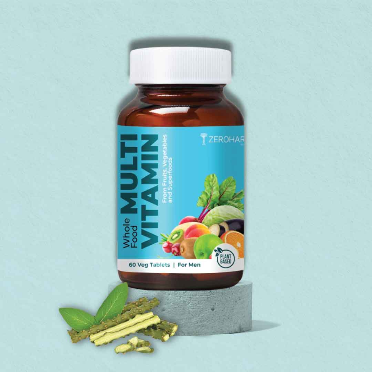 Zeroharm Best Whole Food Multivitamin Tablets for Men pack front view