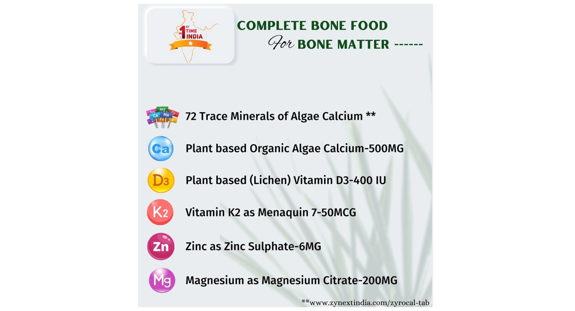 Zyrocal Algae Calcium 500mg Tablet